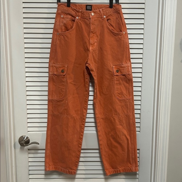 BDG urban outfitters Orange Cargo Jeans with Barrel leg wide leg style - Picture 1 of 5